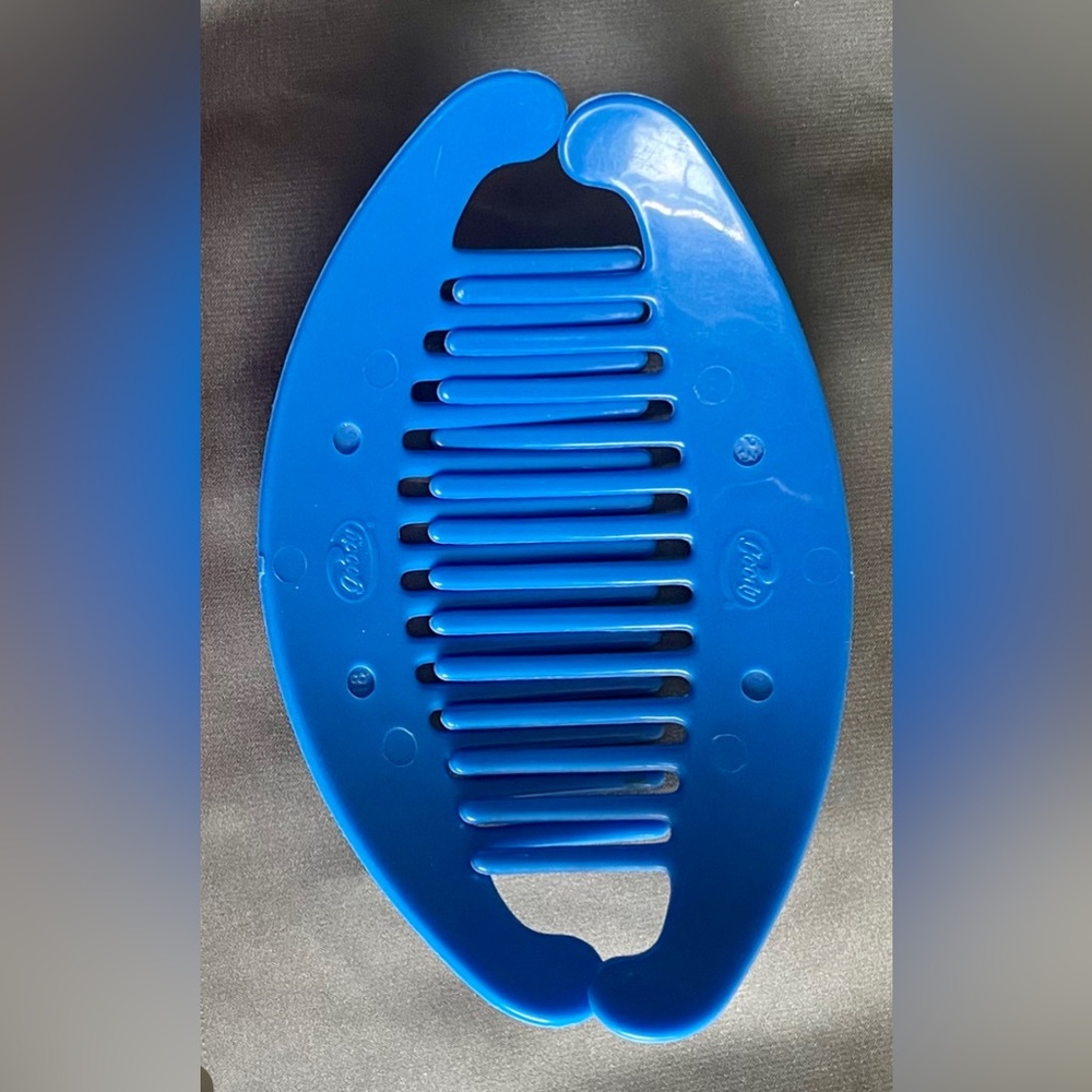 Vintage Goody 1980s TZERS Hair Cincher Comb Banana Clip 5.25in 80's Blue